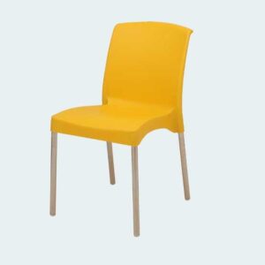 Plastic Moulded Chair With Steel Legs & Without Arm Rest